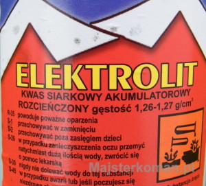 Elektrolit do regeneracji akumulatora