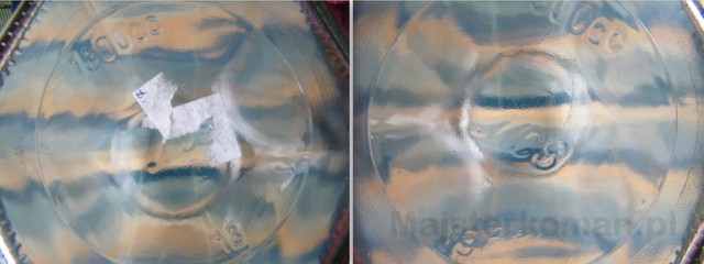 Resztki po metce Zmywanie starej metki ze szklanego dzbanka